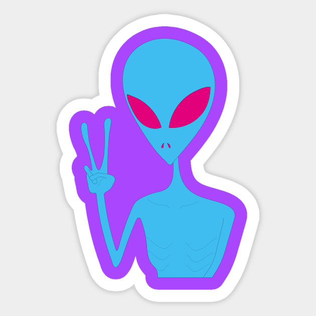 Acid Peace Alien Sticker by myacideyes